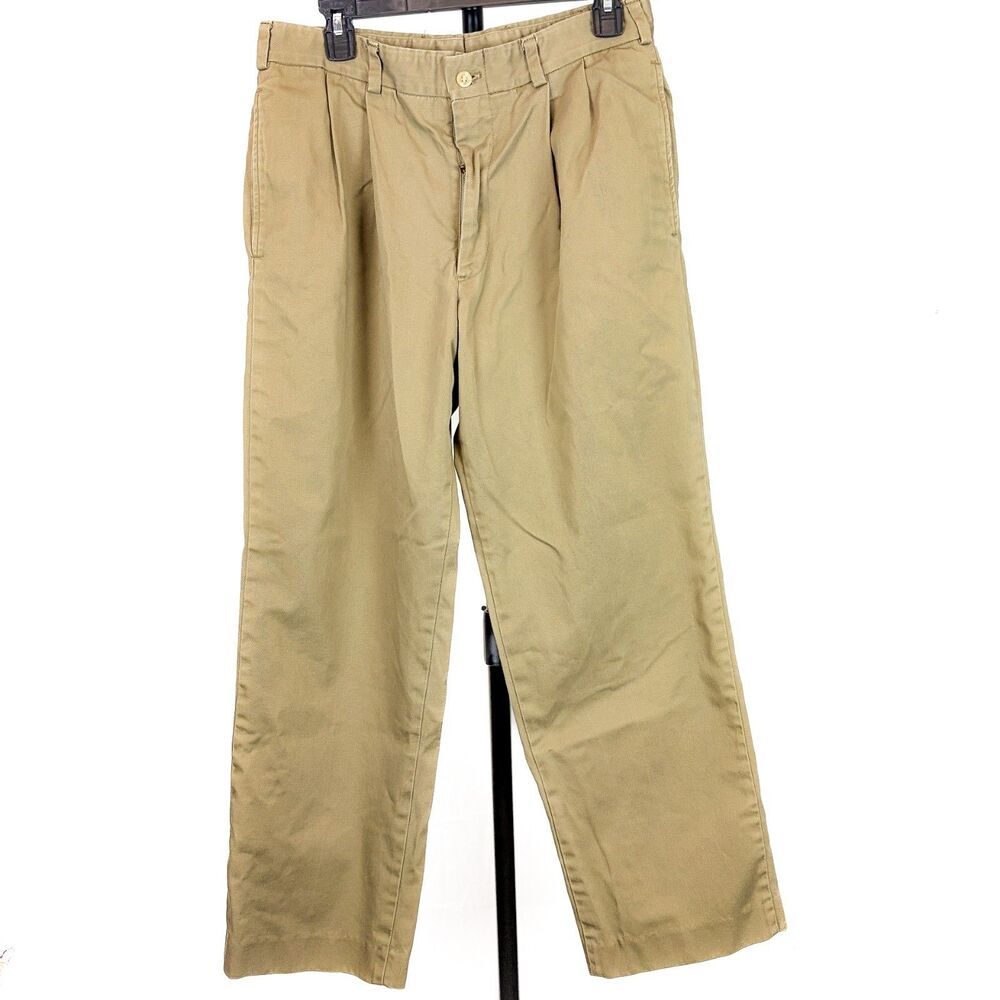 Bills Khakis M2P Pants Mens Size 33 Olive Green Pleated Classic Fit Made in USA